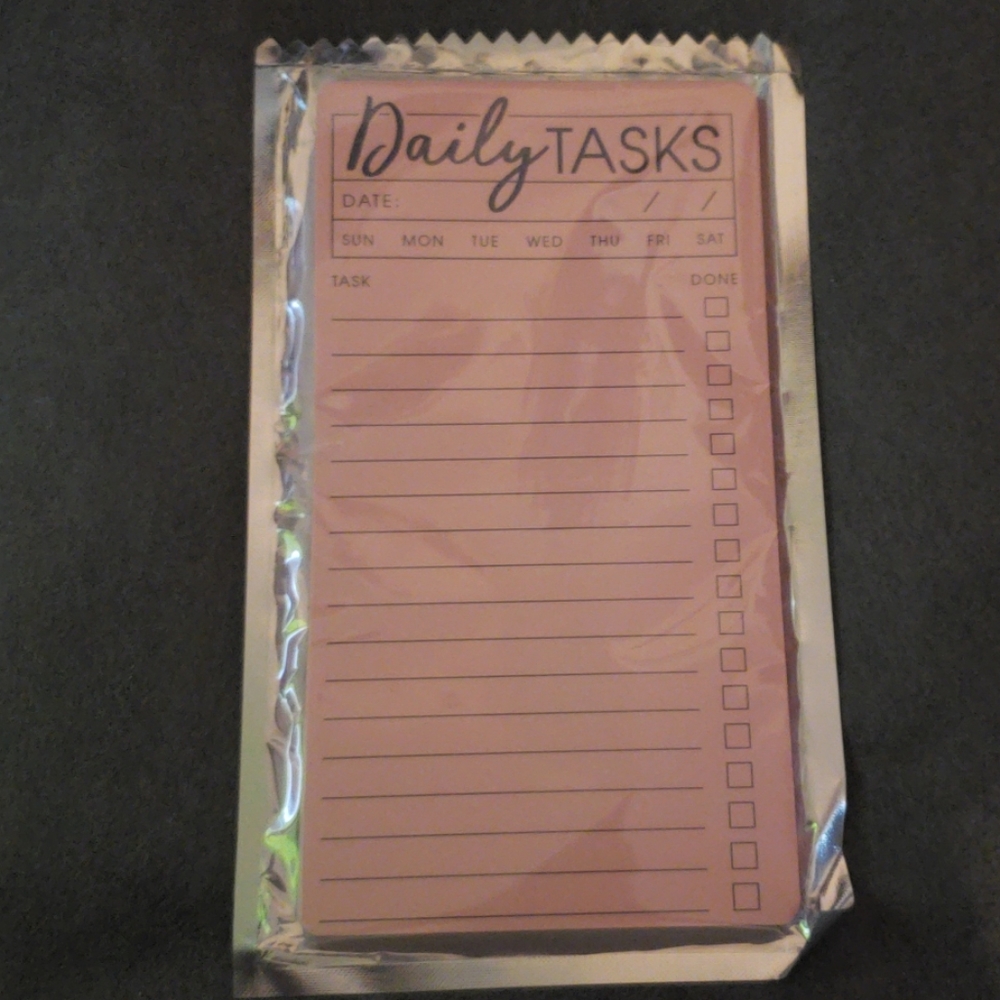 Daily Tasks Note Pad With 60 Sheets Pink